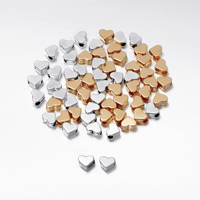 

30pcs 6x6mm Small Alloy Hearts Spacer Beads Charms fit DIY Jewelry Accessories