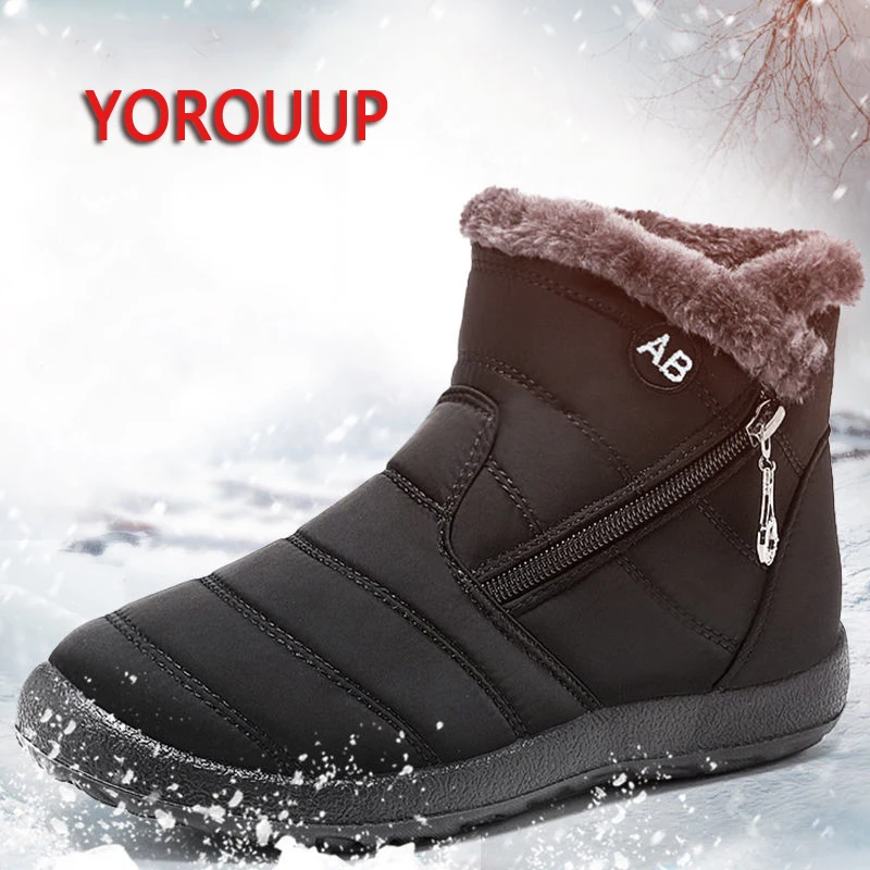 Winter Boots Men Unisex Boots Outdoor Waterproof Snow Boots Female Fashion Ankle Boots for Men Plus Size Couple Boots Male Shoes
