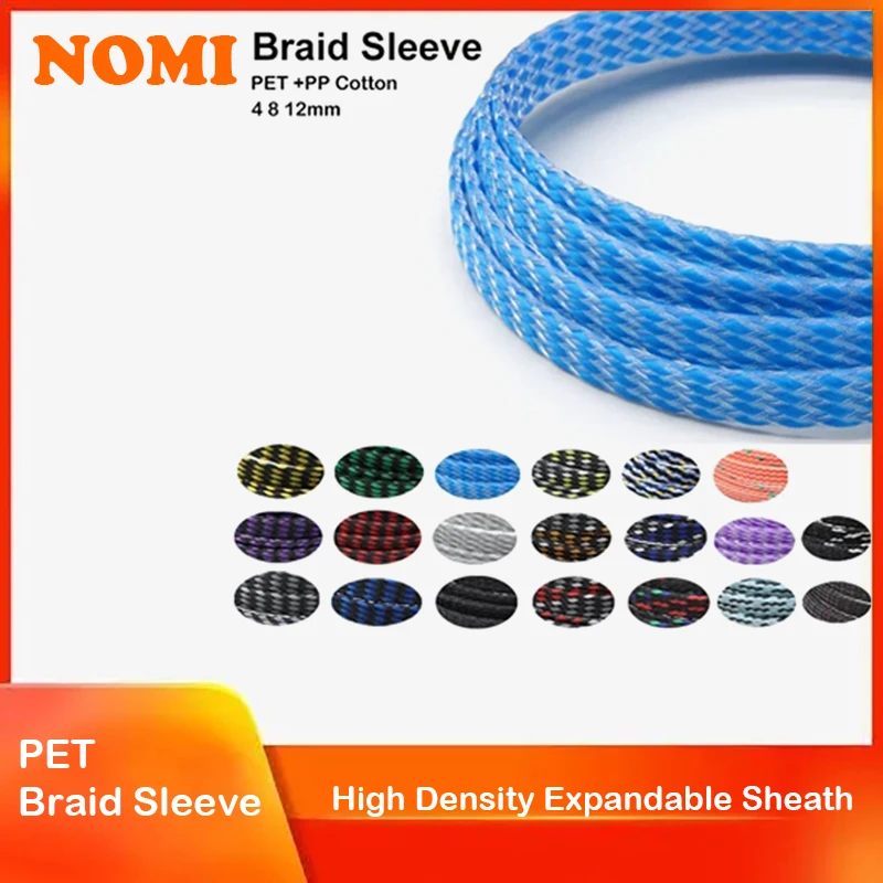 

1/5/20/50M Expanded Braid Sleeve PP Cotton PET Yarn 4 8 12mm Soft Wire Wrap Insulated Cable Protection Line Harness Cable Sheath