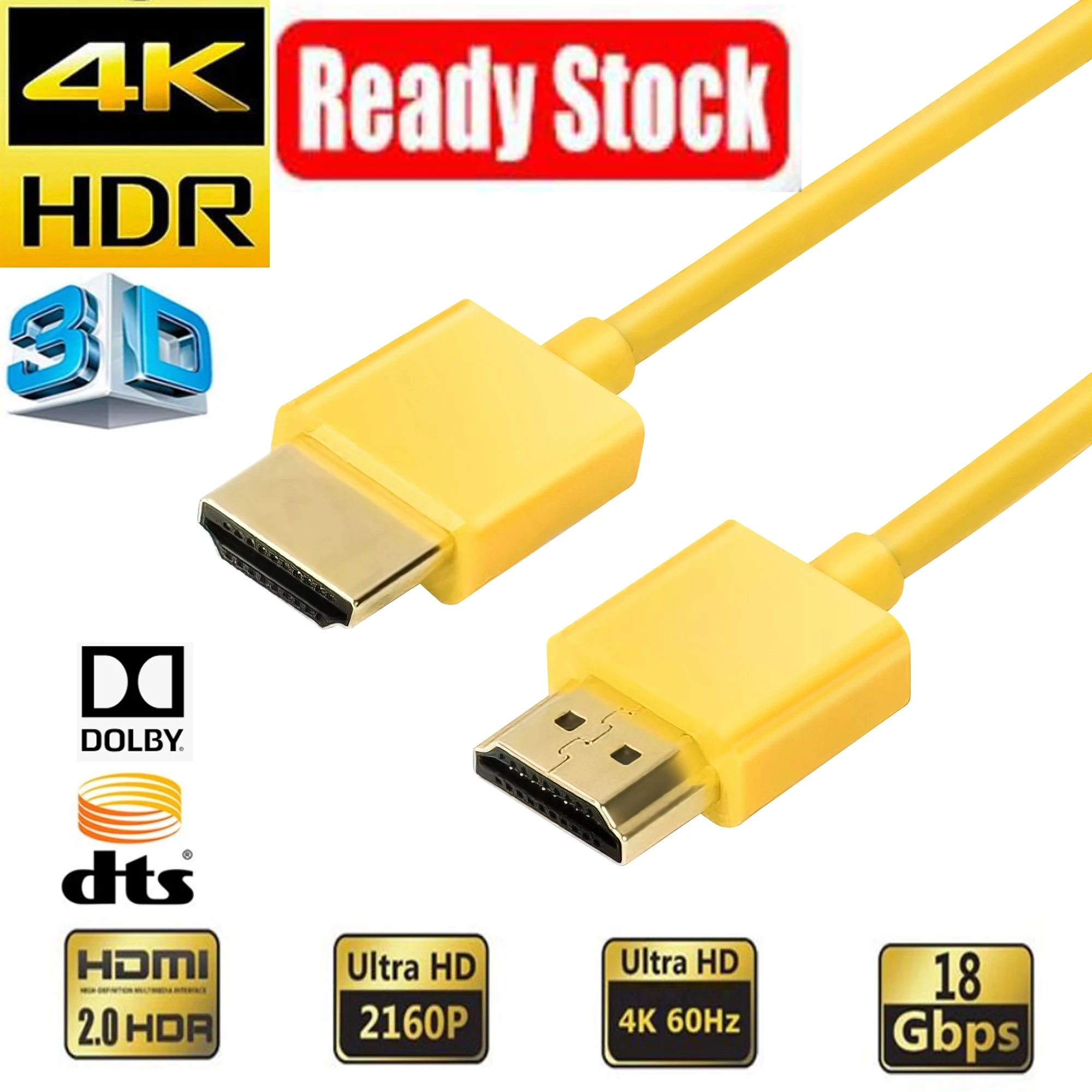 

Slim HDMI cable Ultra Short HDMI 2.0 cable 4K 60Hz HDR HDMI cable for PS5 Xbox series X PS4 pro HDTV DVD PC laptop HDMI cable