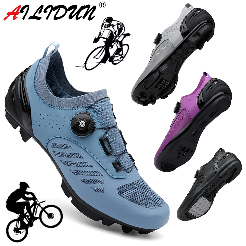 

Cycling MTB Shoes with Clits Men Route Cleat Road Bike Speed Flat Sneaker Racing Women Bicycle Mountain Spd Biking Footwear