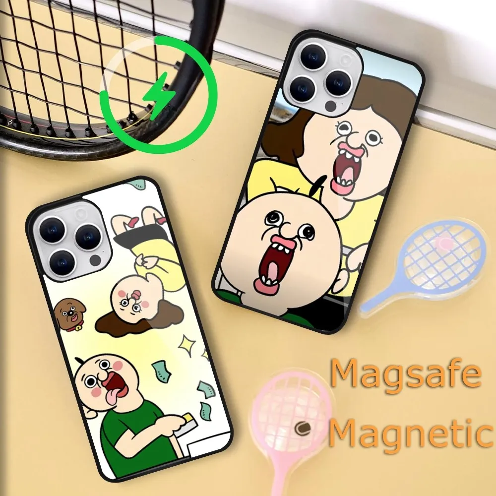 Мультяшный милый чехол для телефона Bbang парный iPhone 15 14 13 12 11 Plus Pro Max Magsafe Магнитная