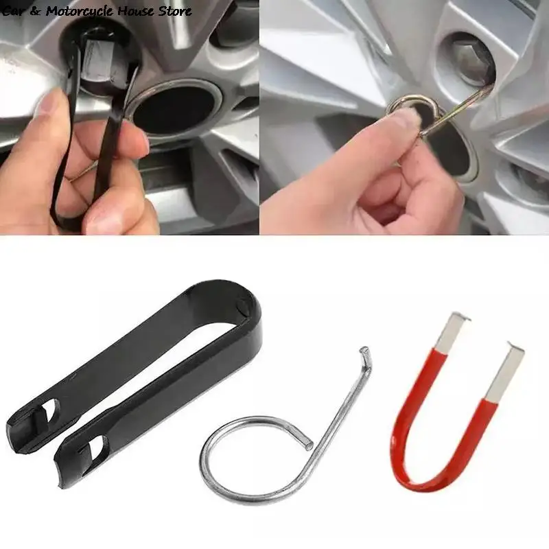 

Wheel Bolt Nut Caps Covers Puller Tool Center Cover Removal Hook Clips Tools for Most Model Cars