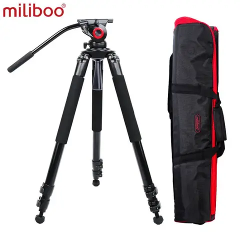 Miliboo MTT701A портативный алюминиевый штатив для профессиональной видеокамеры/DSLR штатив с гидравлической шаровой головкой