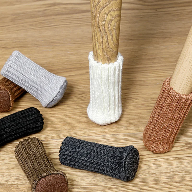 

8Pcs Knitted Chair Leg Socks Furniture Table Feet Leg Floor Protectors Covers Table Legs Chair Foot Socks Non-Slip Sock