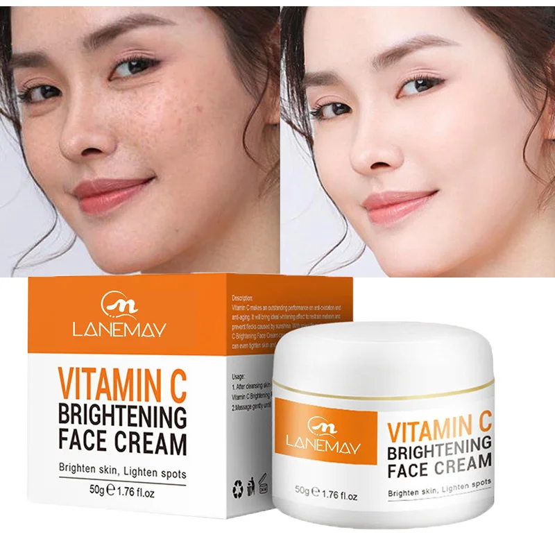 

Vitamin C Whitening Face Cream Fade Dark Spots Melanin Freckles Removal Moisturizing Care Anti-Aging Brightening Beauty Products