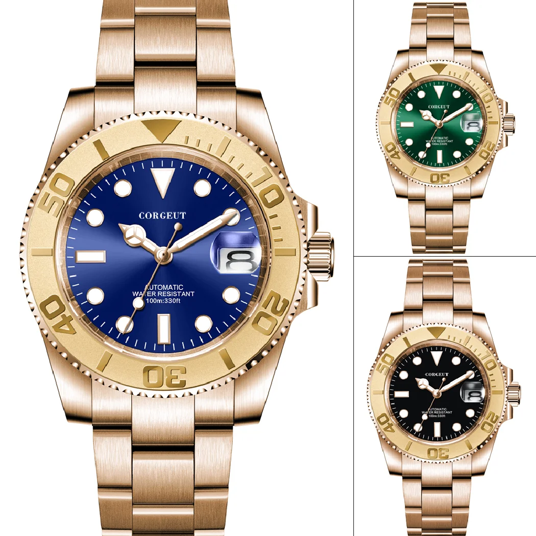 

40 мм индивидуальные мужские автоматические часы из нержавеющей стали светящиеся глубокие водонепроницаемые Miyoda NH35A