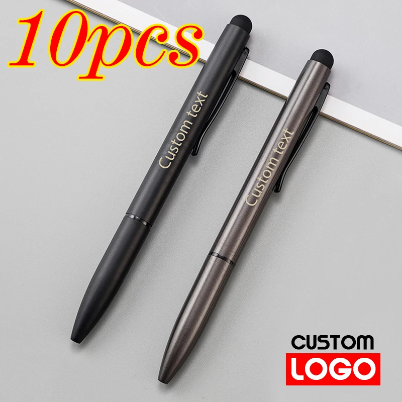 

10 шт. металлическая ручка с сенсорным экраном, рекламная ручка, шариковая ручка с логотипом на заказ, школьные принадлежности, школьные канцелярские принадлежности, подарок с надписью имени