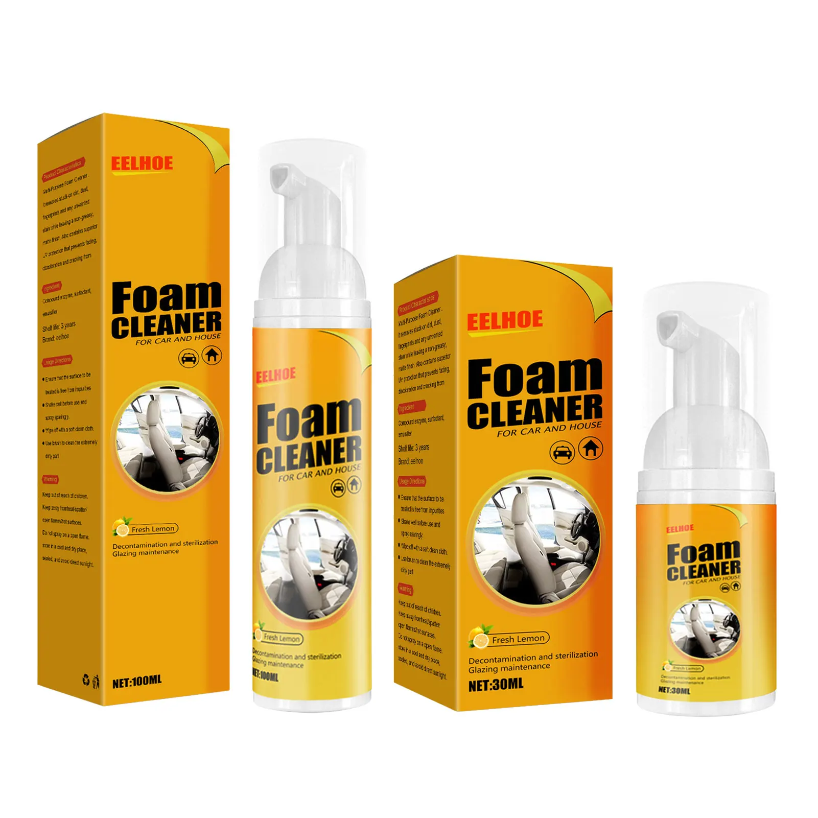

30/100ml Multi-purpose Foam Cleaner Anti-aging Cleaning Agent Car Interior Cleaning Foam Spray Home Kitchen Car Foam Cleaner