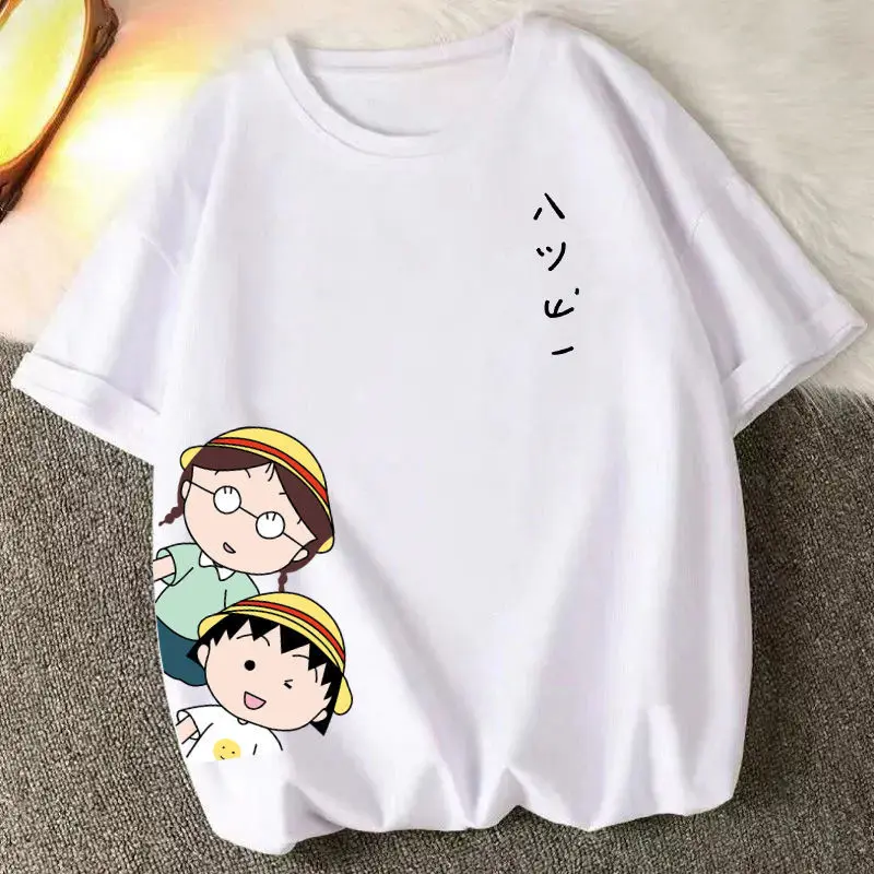 

100% Cotton Japan Anime Kawaii Cherry Girl Print TShirt Casual Harajuku y2k Female T-shirts Summer T Shirts Women Clothes Tops