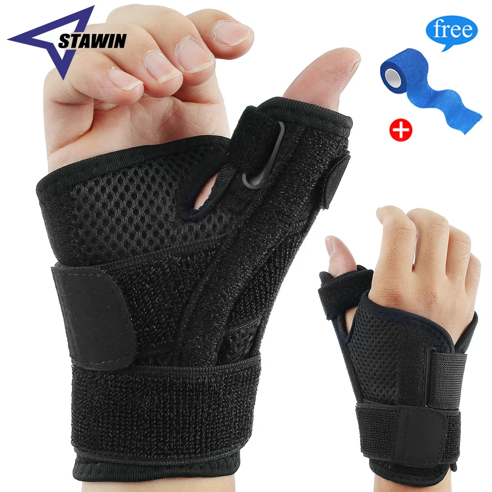 

Sports Wrist Brace Thumb Stabilizer Support Gym Adjustable Wrist Support Wrap for Volleyball Badminton Fits Right and Left Hand