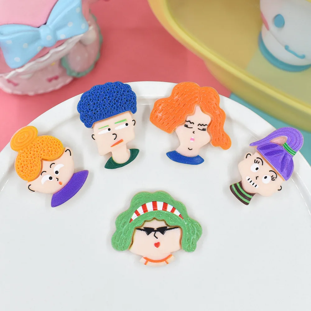 

10pcs Resin Flatback Boys Girls Charms Scrapbooking Material Flatback Miniature Accessories Diy Tools Materials Embellishments