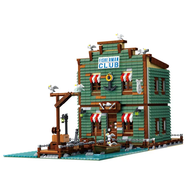 

Urge 30107 The Old Fishing House Fisherman Club Expert Idea Building Blocks Bricks Model Toys Gift Kids