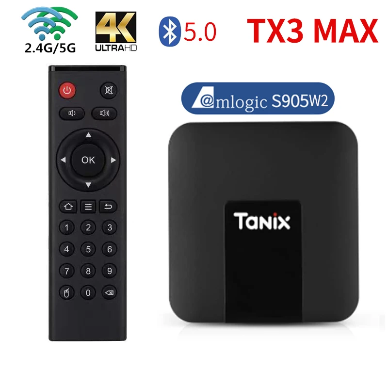 

Smart Android 11 TV BOX Amlogic S905W2 Tanix TX3 Max tvbox BT5.0 Media Player 2.4G 5.8G WIFI 4G 32GB Youtube Google Set Top Box