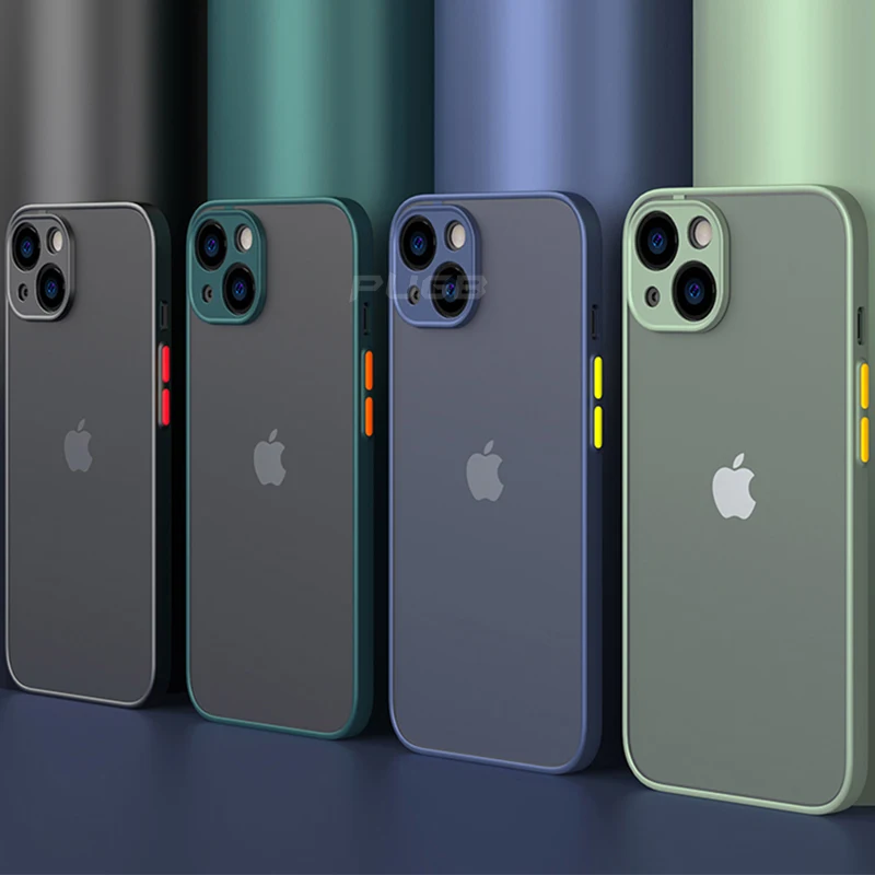 luxury matte transparent silicone shockproof armor case for iphone 13 12 11 pro max mini xr x xs 6s 7 8 plus se 2020 phone cover free global shipping