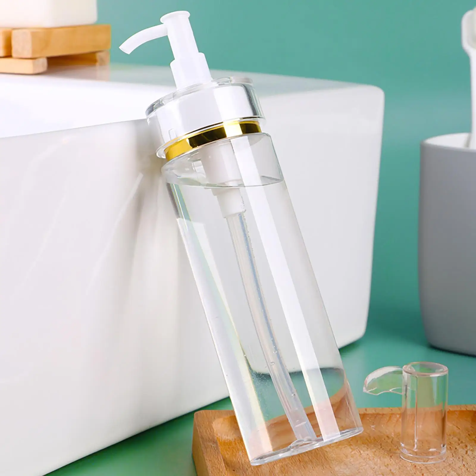 

5oz Lotion Bottles with Pumps Clear Portable Refillable Travel Container for Makeup Liquid Hand Soap Shower Shampoo Bath Cream