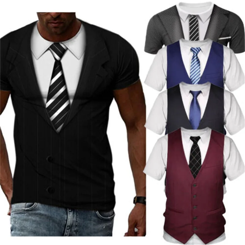 

Men's 3D-Print Tuxedo Funny T-Shirt Short Sleeve Tees Hip Hop Sweatshirt Tops Fashion Hot Mens Clothes Y2k Streetwear Harajuku