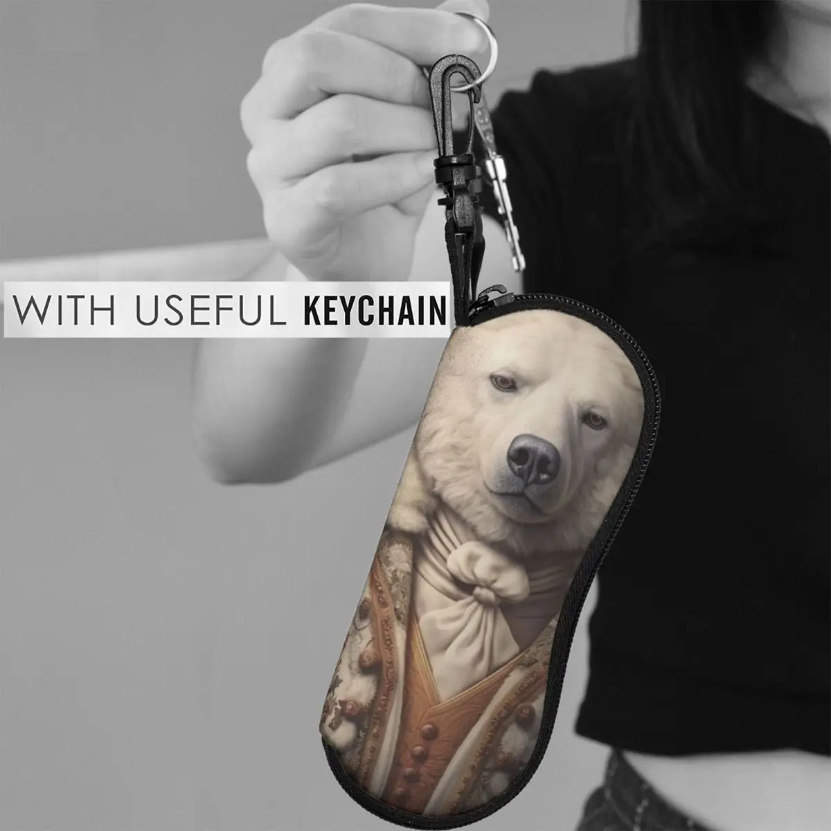 

Bear Glasses Case Unisex Amazing Portraits Dapper Sunglasses Pouch Soft Portable Eyewear Storage Travel Eyeglass Cases Cover