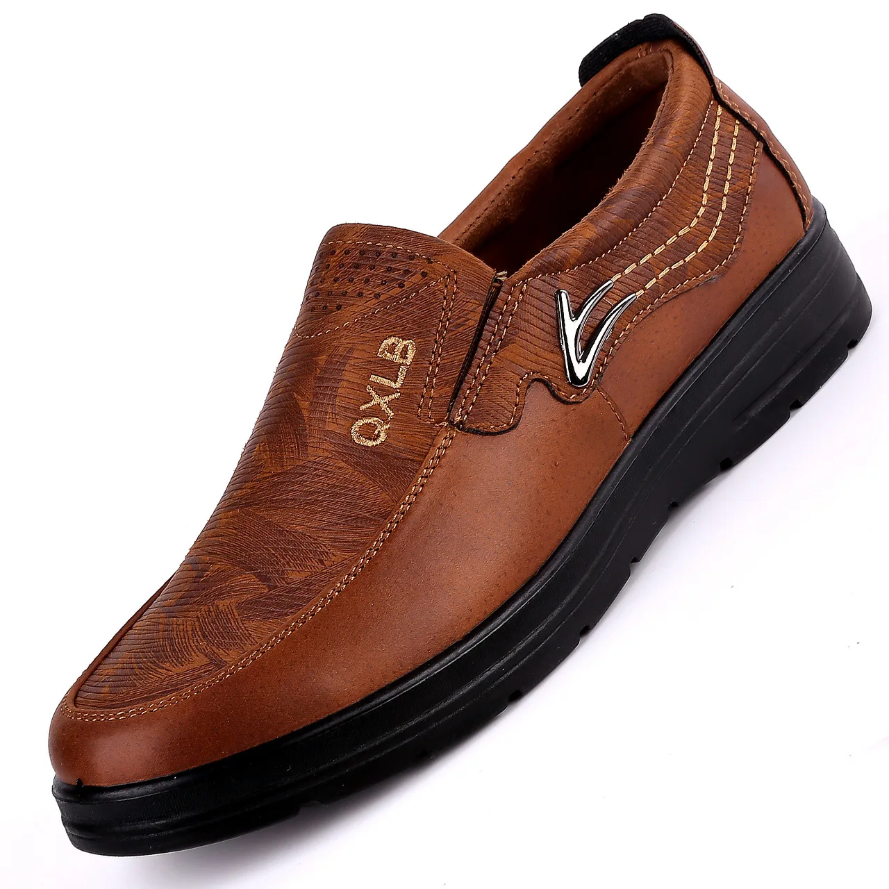 

New Trademark Size 38-48 Upscale Men Casual Shoes Fashion Leather Shoes for Men Spring Autumn Men'S Flat Shoes Driving Sneakers