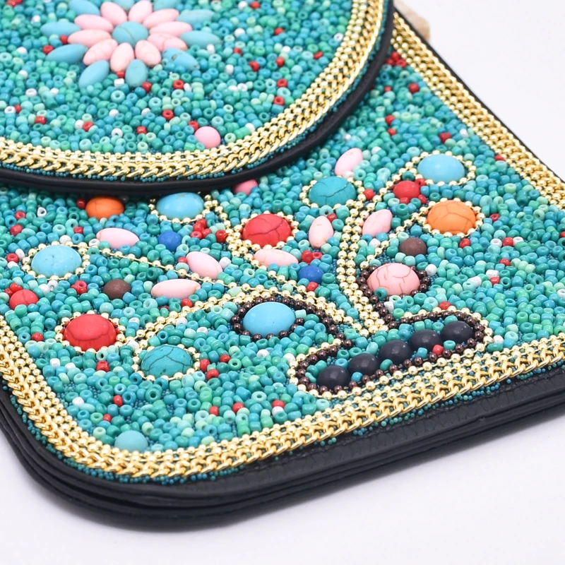 Акриловая красочная женская сумка через плечо с цветочным дизайном в богемном