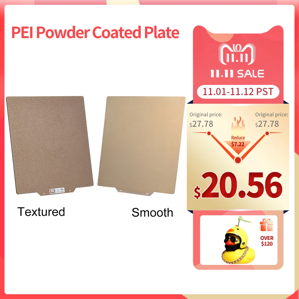 

Двухсторонний пружинный стальной лист PEI текстурированный и гладкий 235 мм порошковое покрытие с магнитным основанием детали для 3D-принтера ...