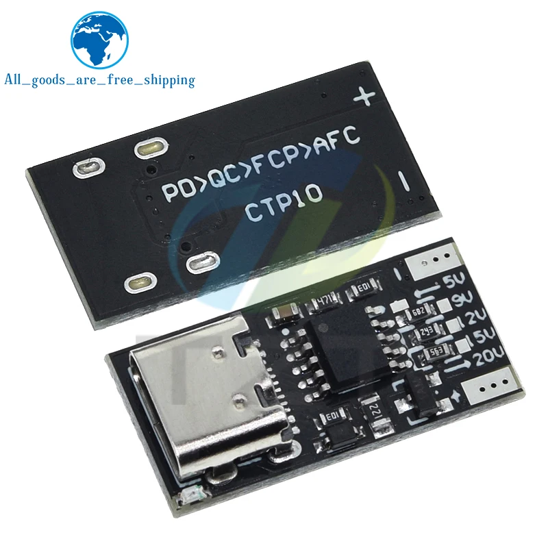 

Type-C PD2.0 PD3.0 9В 12В 15В 20В Быстрая зарядка триггер опрос-детектор USB Повышающий Модуль питания сменный модуль зарядное устройство инструменты