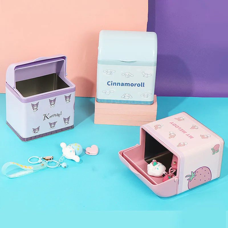 

Kawaii Sanriod Storage Box Kuromi My Melody Cinnamoroll Cute Cartoon Desktop Sundries Accessories Storage Box Gifts for Girls