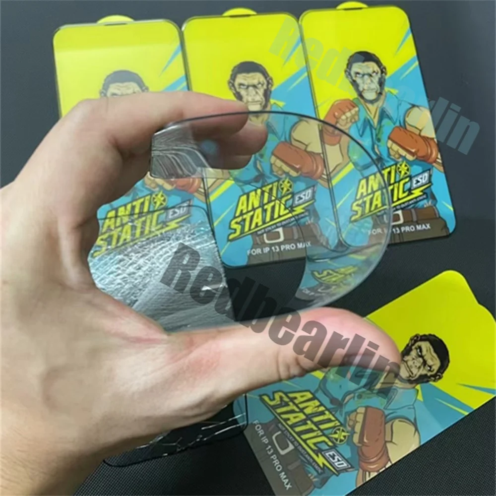 10/20Pcs ESD Anti Static Tempered Glass Screen Protector Film Big Curved For iPhone 11 12 13 14 Pro 14 Plus X XR Xs Max Guard