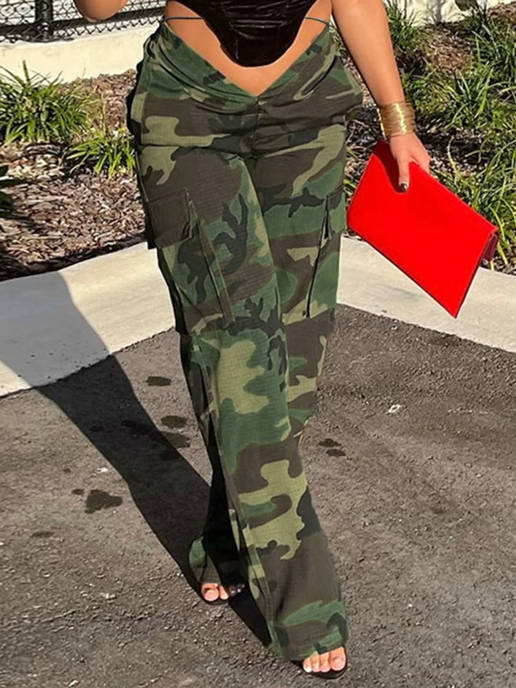 

Брюки для пар, бандажные однотонные уличные штаны с карманами в стиле Харадзюку, весенние прямые повседневные брюки-карго с высокой талией, ...