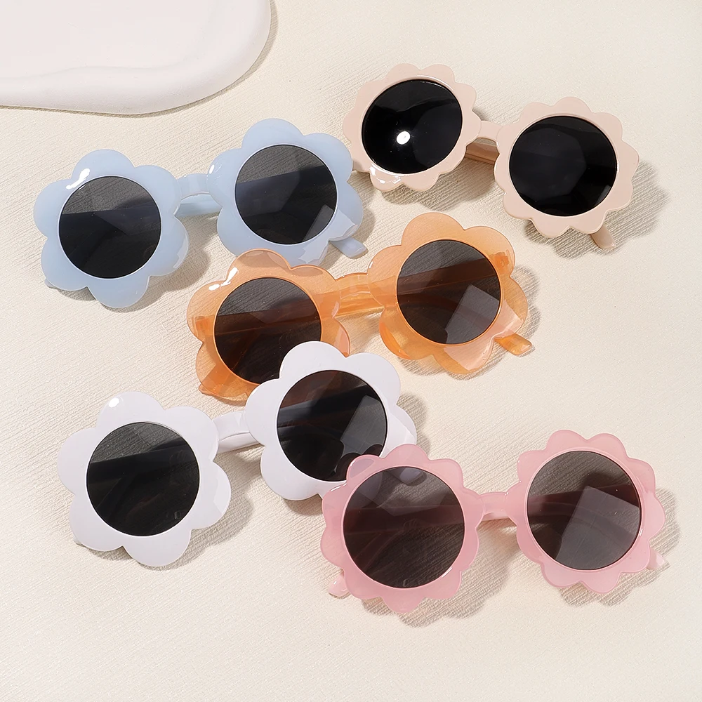 

1pcs Fashion Retro Outdoor Flowers Kids Children Cartoon Sun Glasses Frame Girls Boys Baby Sunglasses Protection UV400 Eyewear