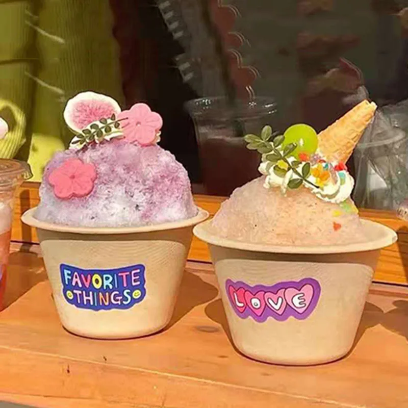 

50PCS Disposable Ice Cream Bowl saladier plastique Environmental Friendly Outdoor Commercial Disposable Dessert Bowls