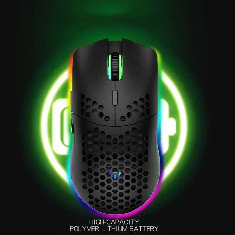 XYH80 Полая сотовая беспроводная игровая мышь 2 4 ГГц передачи 3200 точек на дюйм с