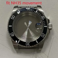 watch accessories 40mm fine steel case magnifying glass sapphire glass for japan nh35 mechanical movement 316l
