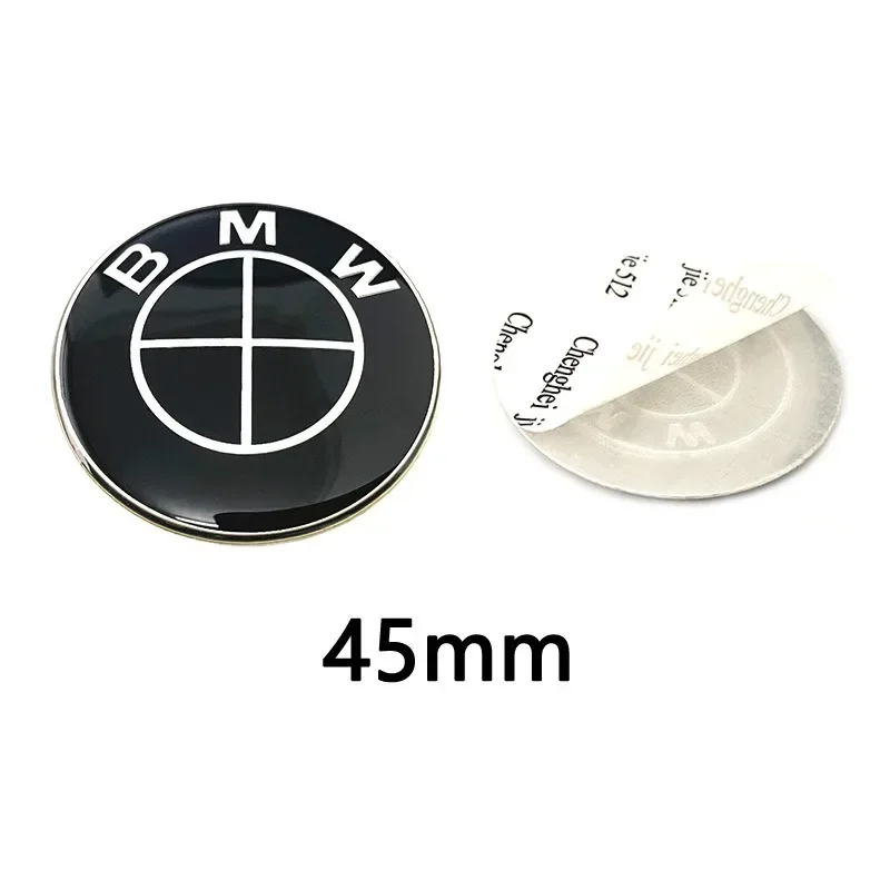 Фото Для BMW F30 F32 F34 F20 F10 F15 F16 E39 E46 E60 E90, 3 шт., черные эмблемы-логотипы 82 мм (передние) / 74 мм (задние) / 45 мм (на руль/капот/багажник) №3