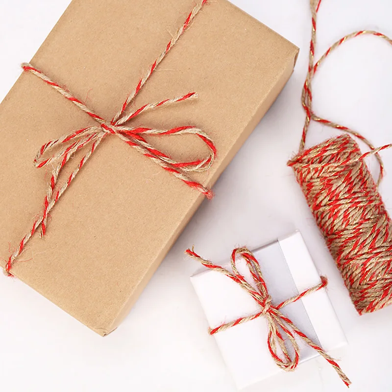 

3mm 25M/Roll Red Jute Rope Cord String Card Gift Wrap Twine Burlap Ribbon DIY Crafts Gift Wrapping Gardening New