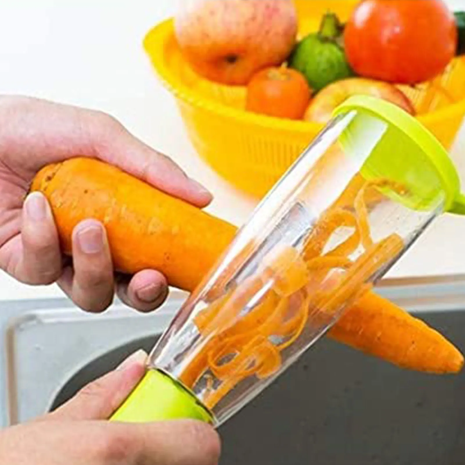 

Vegetable Peeler With Container Stainless Steel Multi-function Storage Type Peeler Kitchen Gadget For Peeling And Shredding