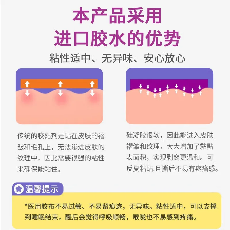 Наклейки против храпа для детей и взрослых ночного сна губ носа улучшения