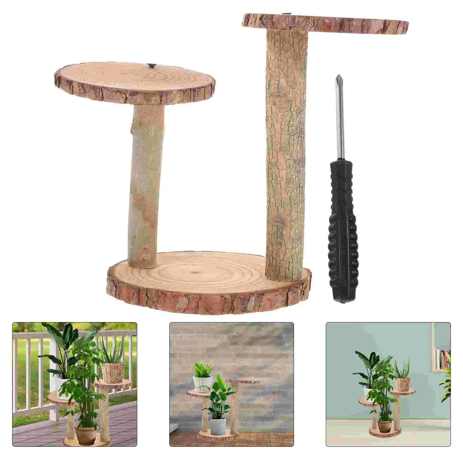 

Lemonade Potted Base Gardening Flower Holder Wooden Decorative Display Rack