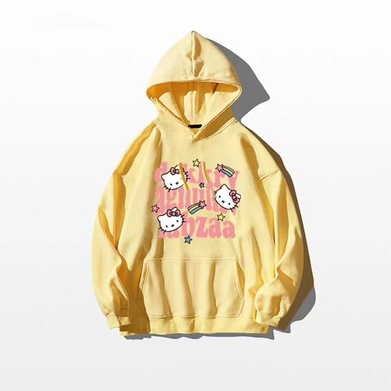 Толстовки Hello Kitty Dopamine для мужчин и женщин весна осень-зима новый стиль детская
