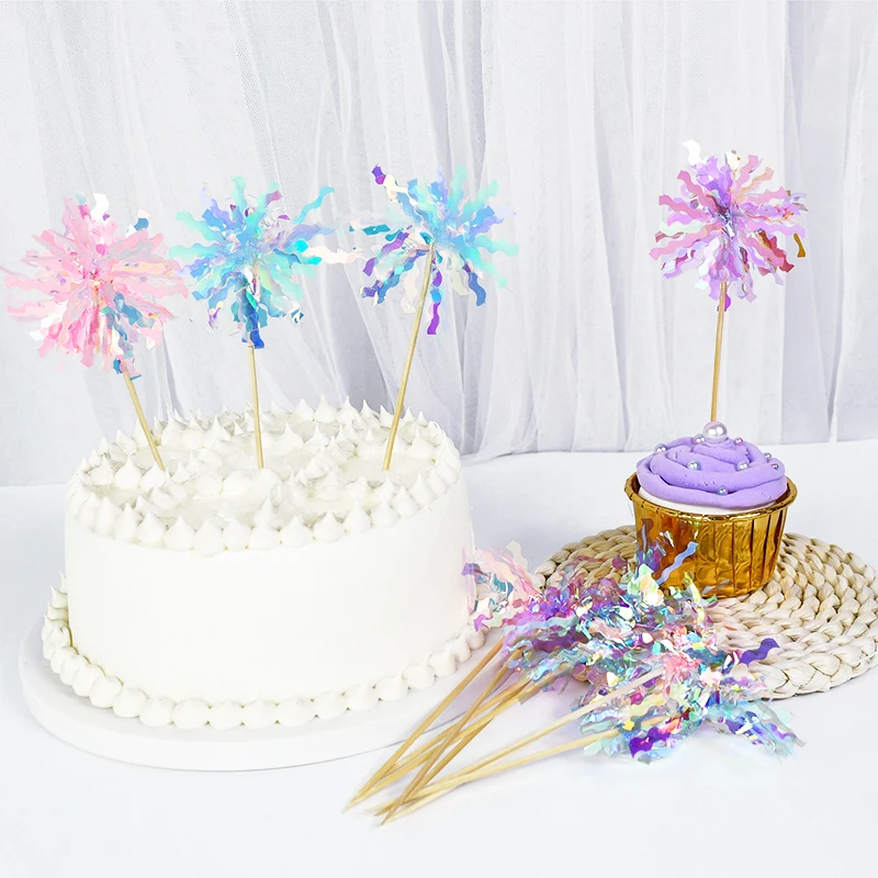

20pcs Cake Decoration Rain Silk Plug-in Birthday Cake Insert Card Happy Brithday Wedding Party Decorting Gift Toy Decor Supplies