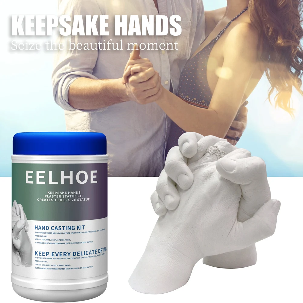 

3D Hands Mold Valentine's Day Couple Hand Model Baby 3D DIY Hand Foot Print Model Hand Casting Kit Clone Powder Model Home Decor