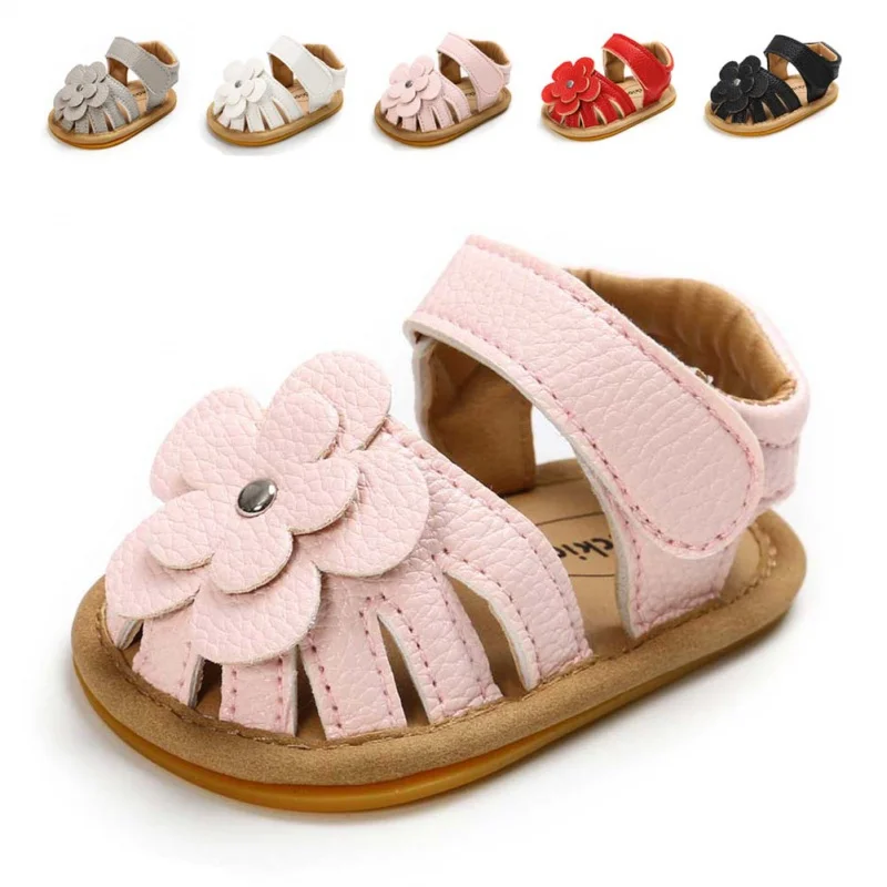 

KIDSUN Baby Sandals Flower Graden Park Summer Outdoor Hook-Loop Flat Rubber Sole Anti-slip Toddler First Walkers Infant Shoes