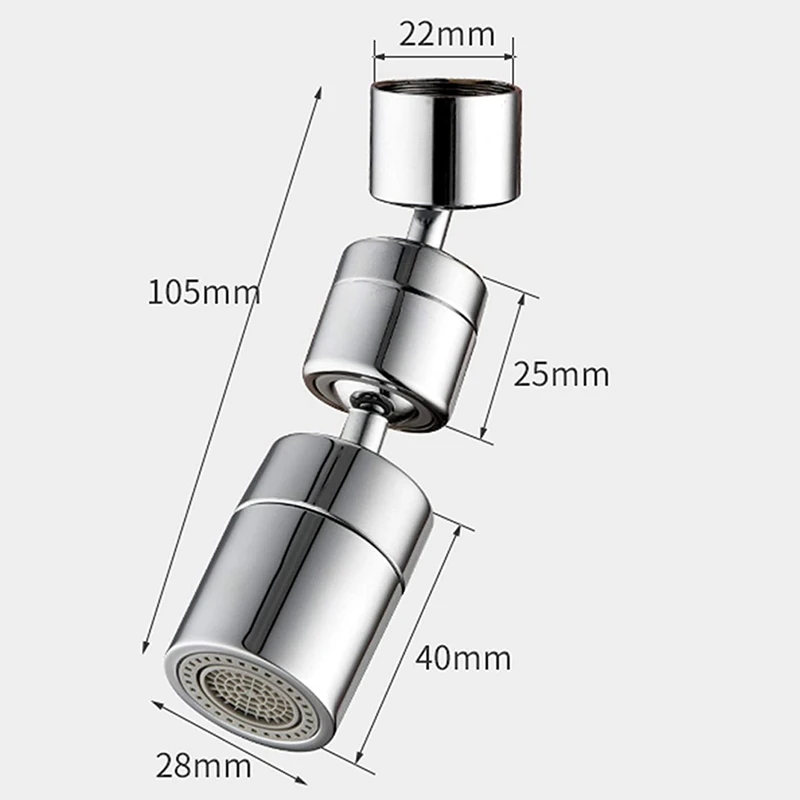 

2Pcs Multifunctional Faucet Universal Splash Filter Faucet,Upgrade 1080° Big Angle Spray Aerator,Oxygen-Enriched Foam