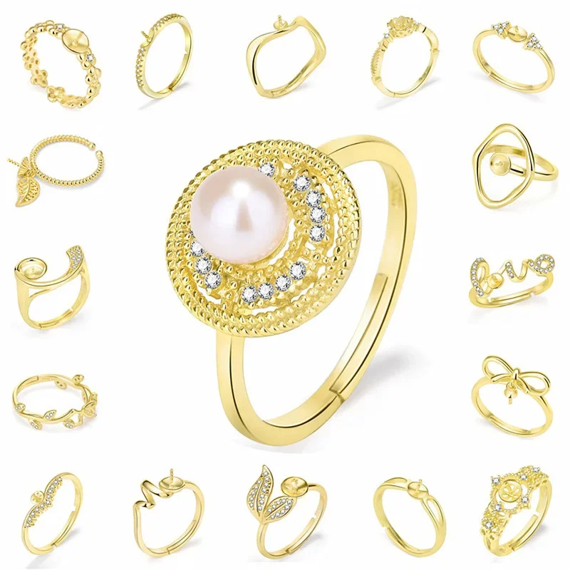 MEETSOFT 2 шт./комплект пустое кольцо из стерлингового серебра S925 пустая основа для