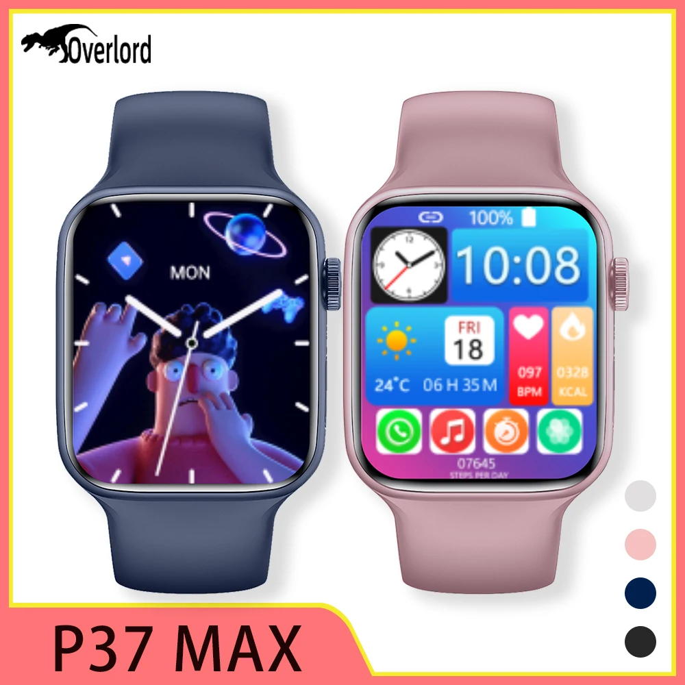 

2022 New Smart Watch P37 Max NFC Wireless Charging Stainless Steel Dial Smartwatch for Xiaomi OPPO Watch PK HW12 22 DT100