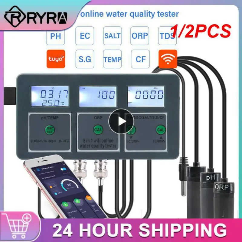 

1/2PCS Yieryi WiFi Tuya Smart PH ORP TDS EC SALT S. G TEMP CF Monitor Meter Online Aquarium Water Quality Tester Data Logger