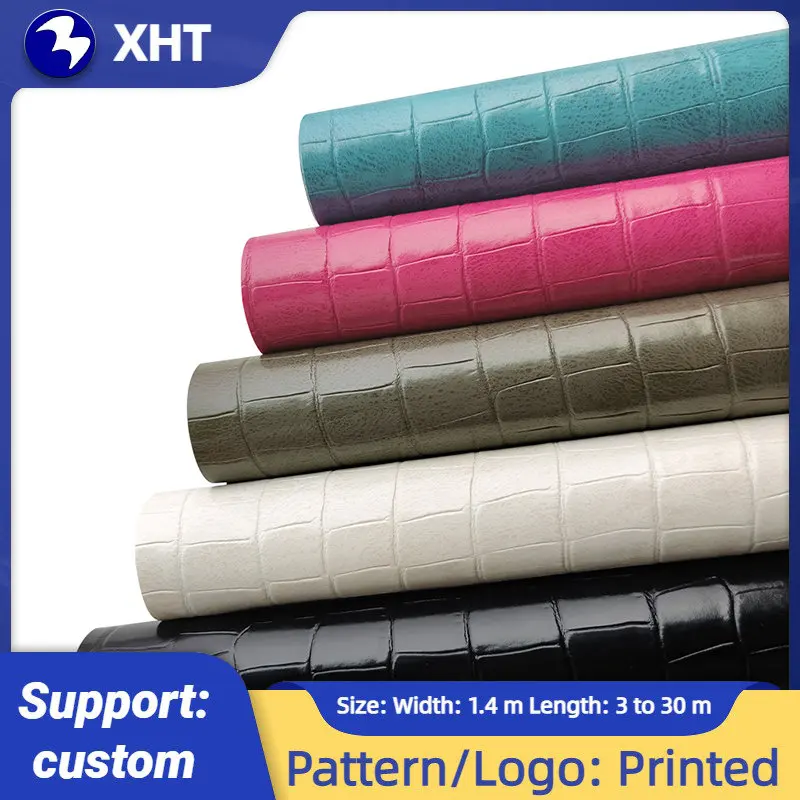 

30*135cm Smooth Glossy Turtle Shell Embossed Design Solid Color PU Synthetic Leather Fabric for Making for Lady Bag Accessories