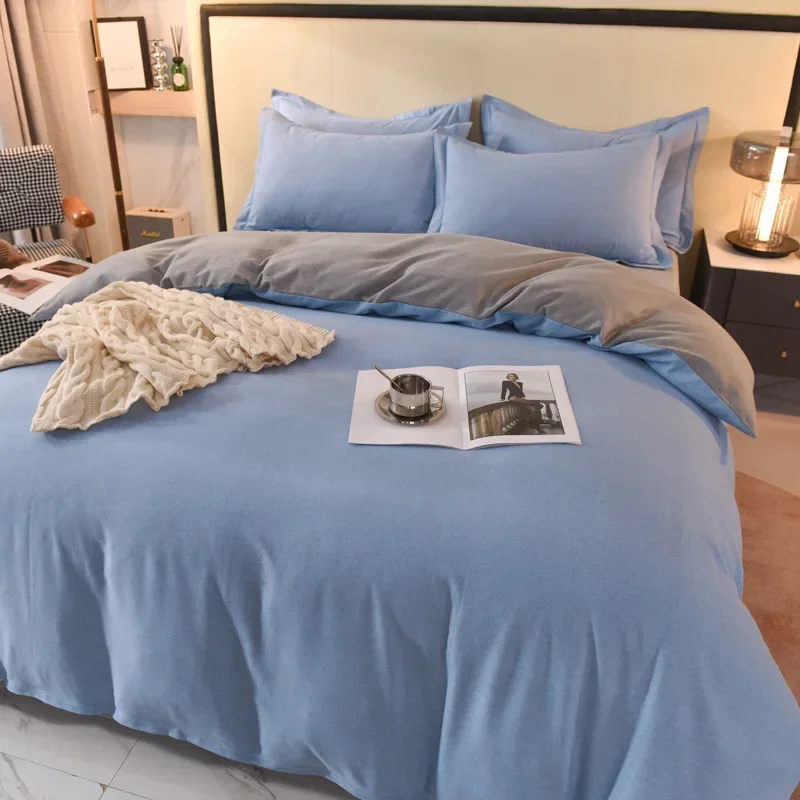 2024 новый легкий роскошный однотонный комплект из четырех предметов утолщенного