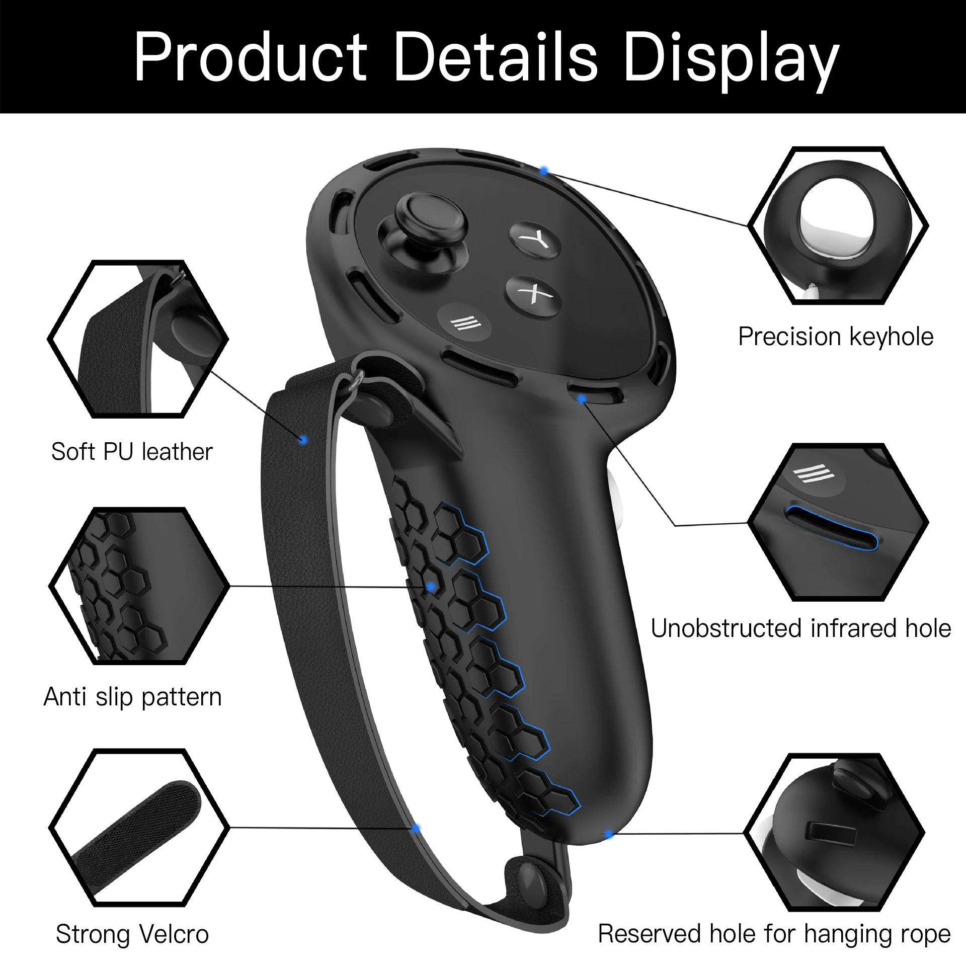 

Controller Grip Case for Meta Quest 3 VR Accessories with Anti-Throw Straps and Handle Protective Cover for for Quest 3