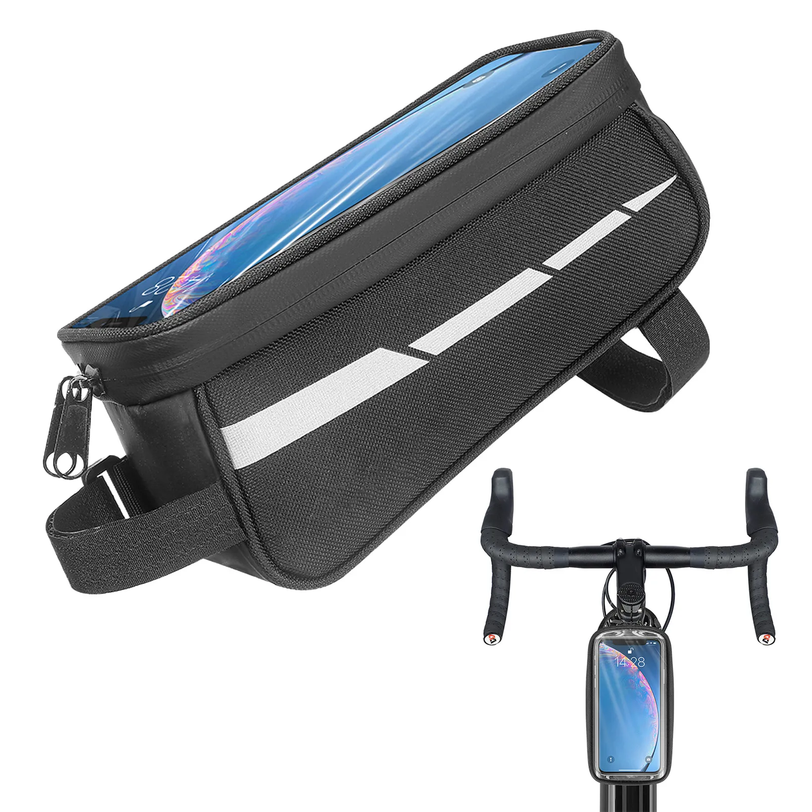

Waterproof Bike Pouch Bicycles Top Tube Bike Bag Bicycle Front Frame Bag For Outdoors Three-Dimensional Body & Pressure